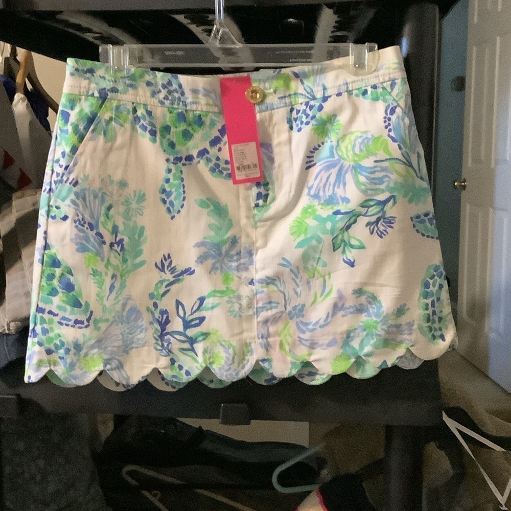 Lilly Pulitzer Blue and Green Collette Resort Skort Island‎ Ride